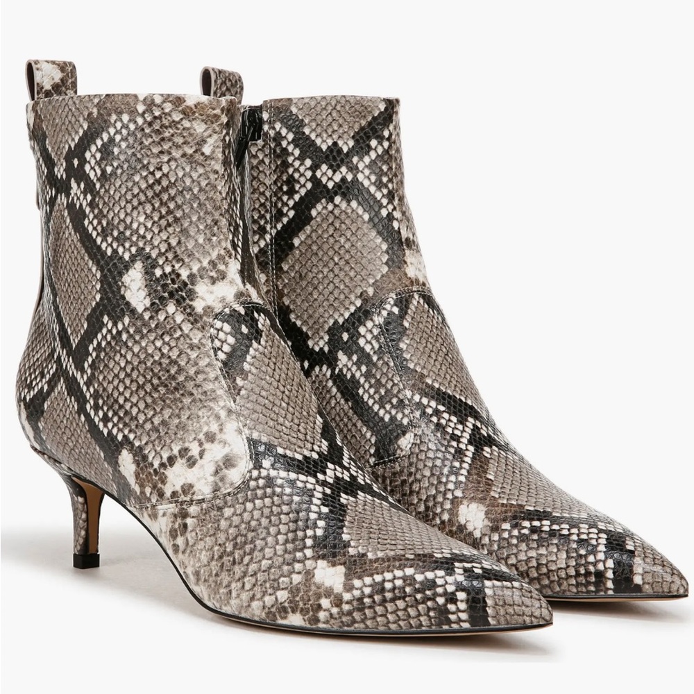 NWT Franco Sarto Snakeskin Ankle Boots - Brown and Black